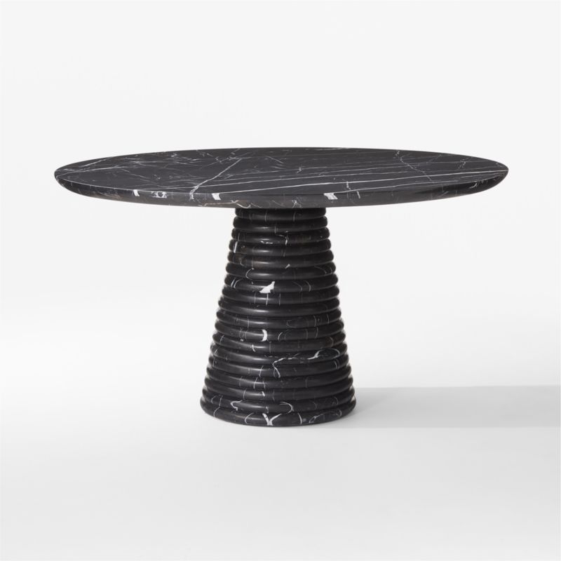 Taza 54" Round Black Marble Dining Table - Image 3