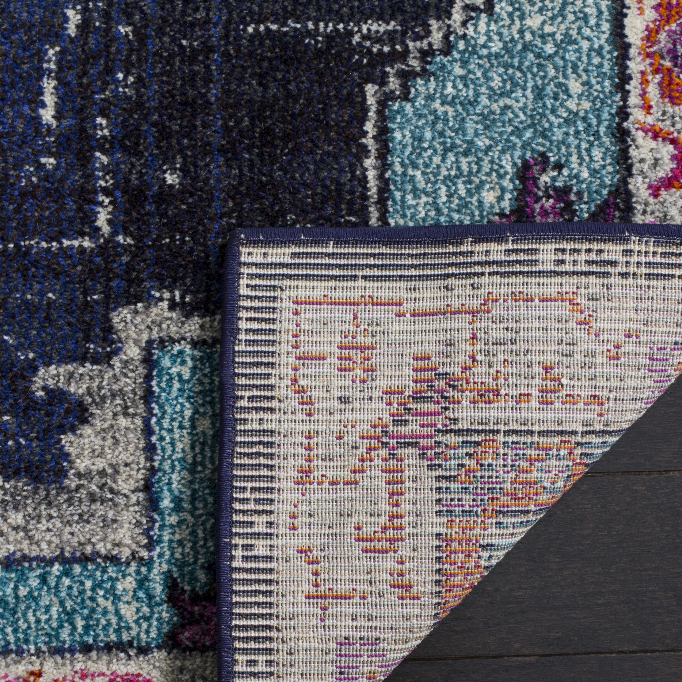 Arlo Home Woven Area Rug, MNC254Z, Black/Blue,  8' X 10' - Image 2