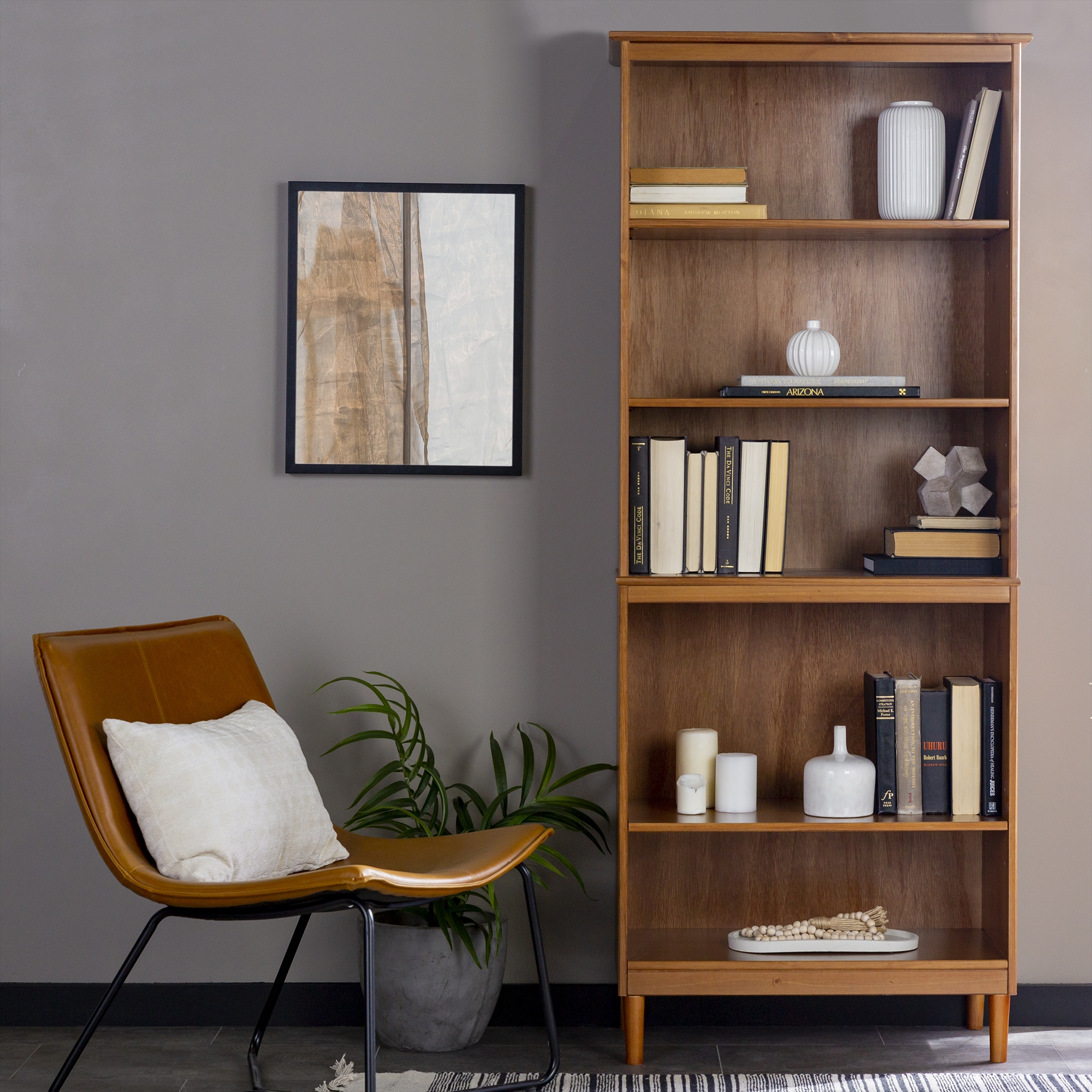 Spencer Wood Bookcase, Caramel - Image 6