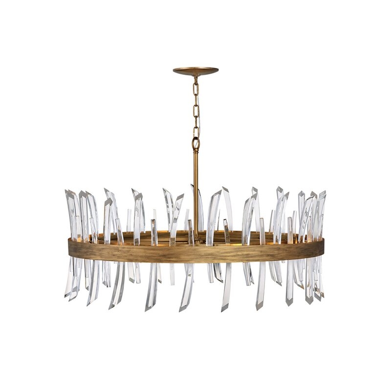 Fredrick Ramond 10 - Light Unique Wagon Wheel Chandelier with Crystal Accents Finish: Burnished Gold - Image 0