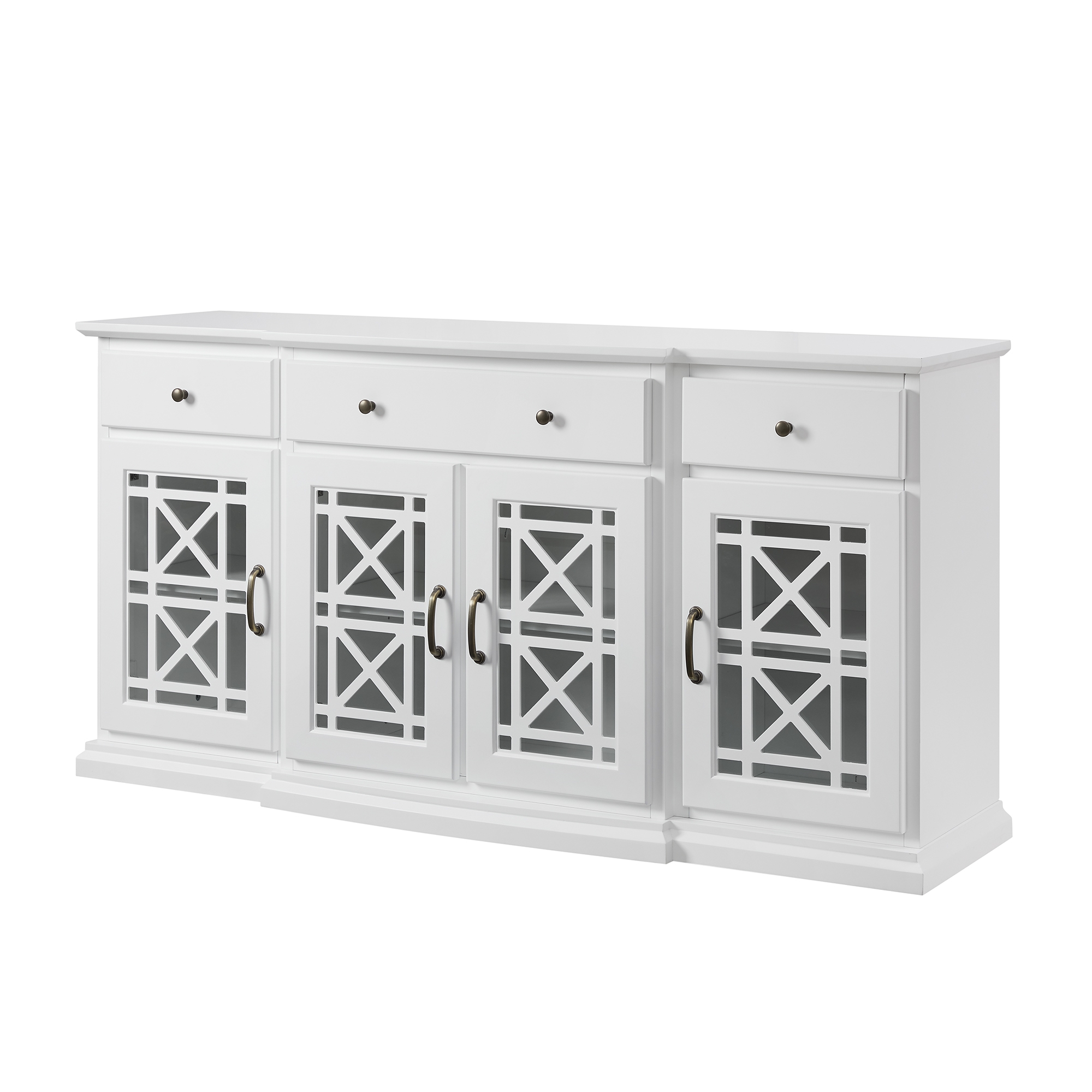 Landon 60" Tiered Fretwork Sideboard - White - Image 2