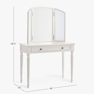 Chelsea Small Space Vanity Desk, Simply White - Image 2