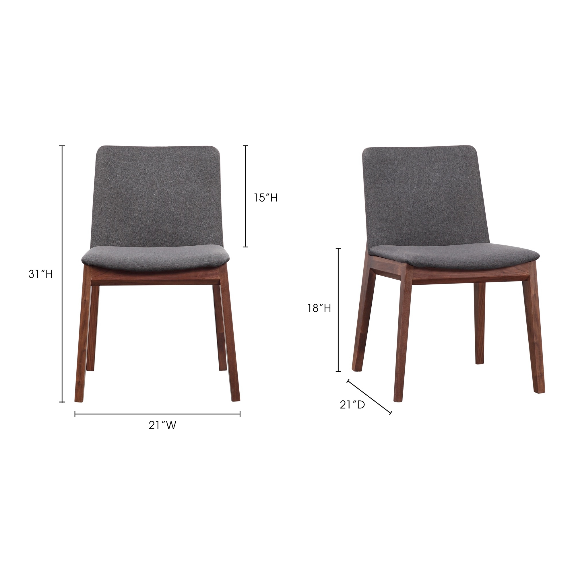 Deco Dining Chair Dark Grey - Set Of Two - Image 7