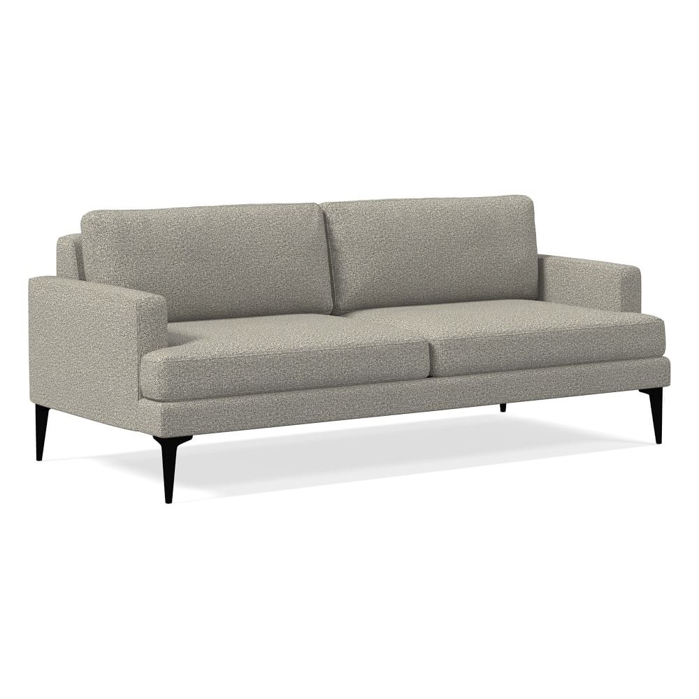 Andes 77" Multi-Seat Sofa, Petite Depth, Twill, Gravel, Dark Pewter - Image 0