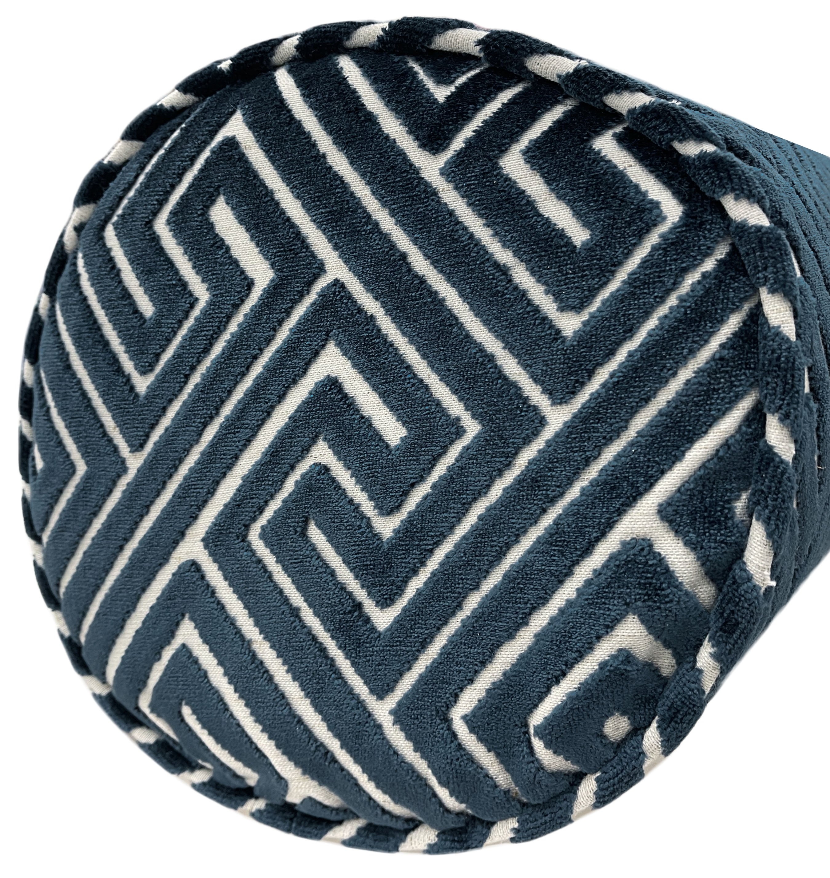 THE BOLSTER :: ROMAN CUT VELVET // NAVY BLUE - TWIN XL // 9" X 30" - Image 2