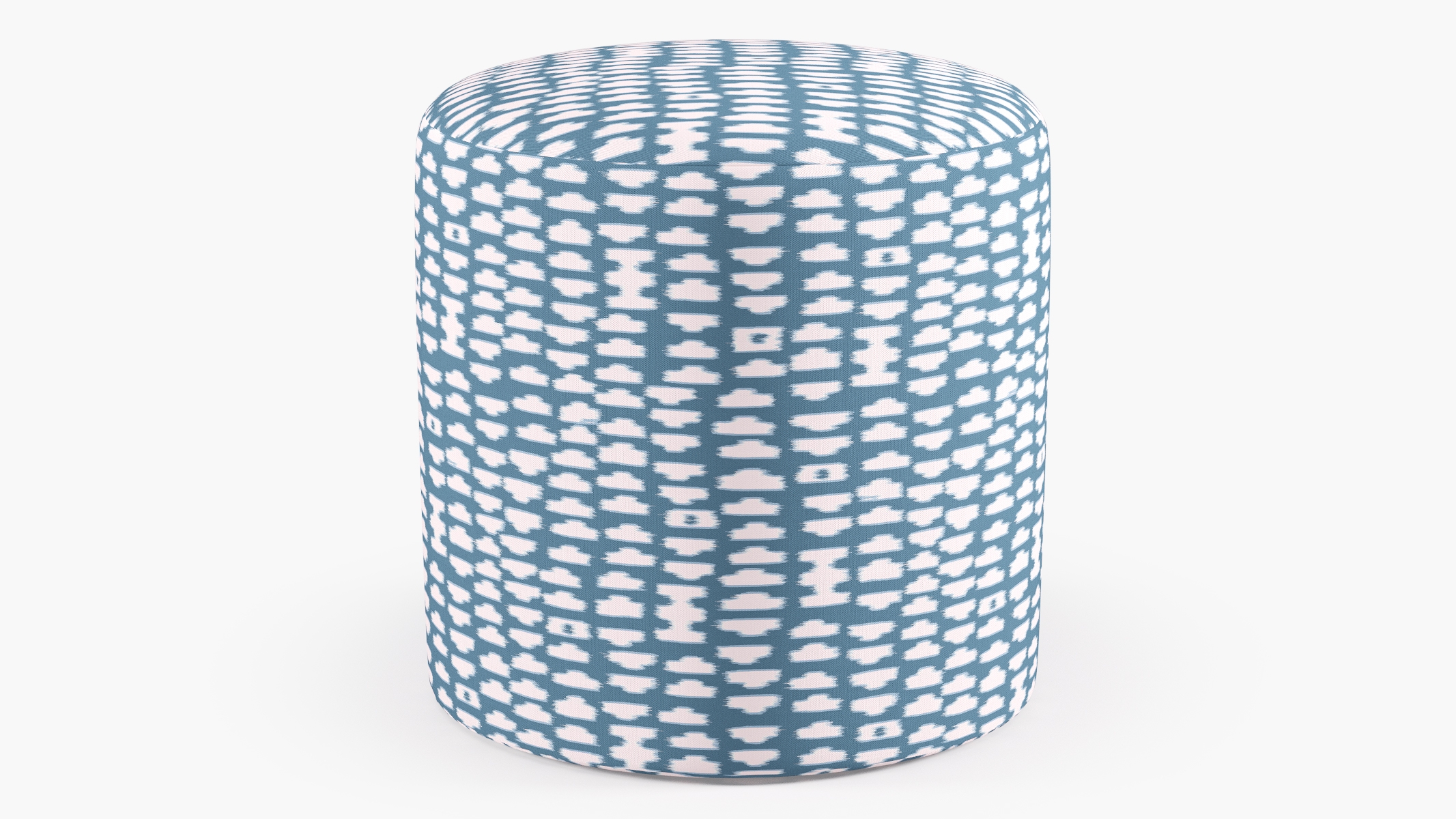 Drum Ottoman, Dusty Blue Odalisque - Image 0
