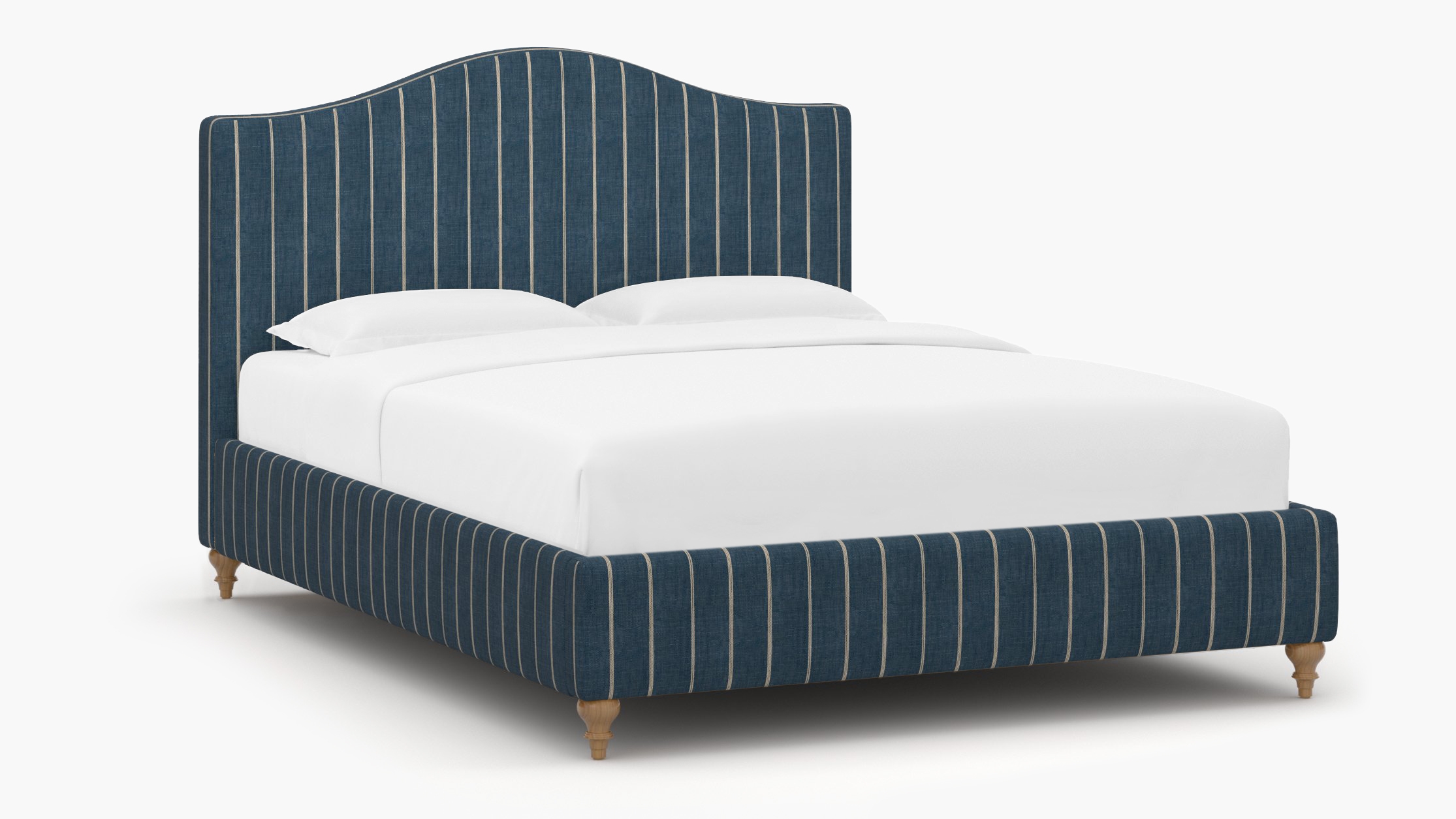 Camelback Bed, Indigo Felix, Natural Traditional Turned Leg, King - Image 1