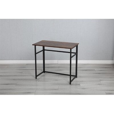 Foldable Home Office Desk,small Computer Desk,rustic Brown And Black - Image 0