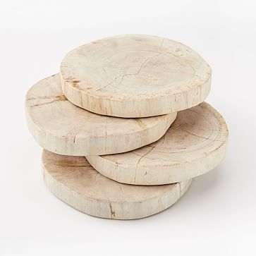 Petrified Wood Coasters, Set of 4, White - Image 2