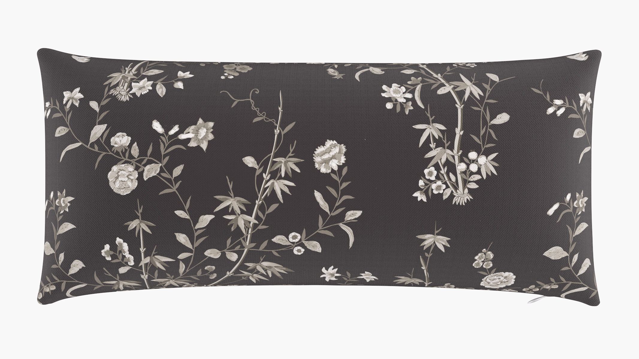 Throw Pillow 14" x 30", Black Bamboo Garden, 14" x 30" - Image 0