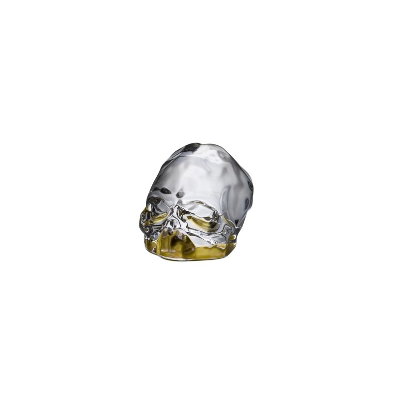 Nude Memento Mori Faceted Skull Size: 3.237" H x 4.095" W x 3.12"D, Finish: Gold Bottom Coating - Image 0