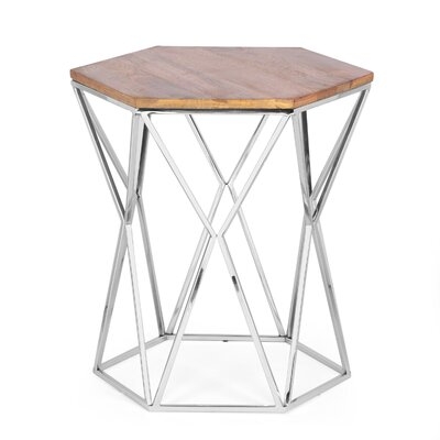 Andrea Mango Wood And Steel Side Table - Image 0