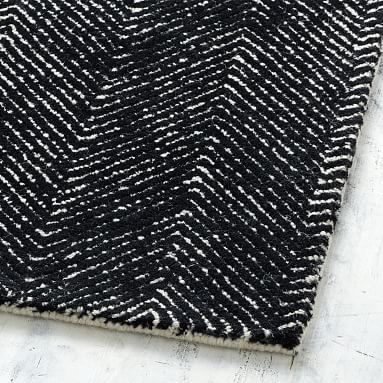 Herringbone Wool Rug, 5X8, Charcoal - Image 3