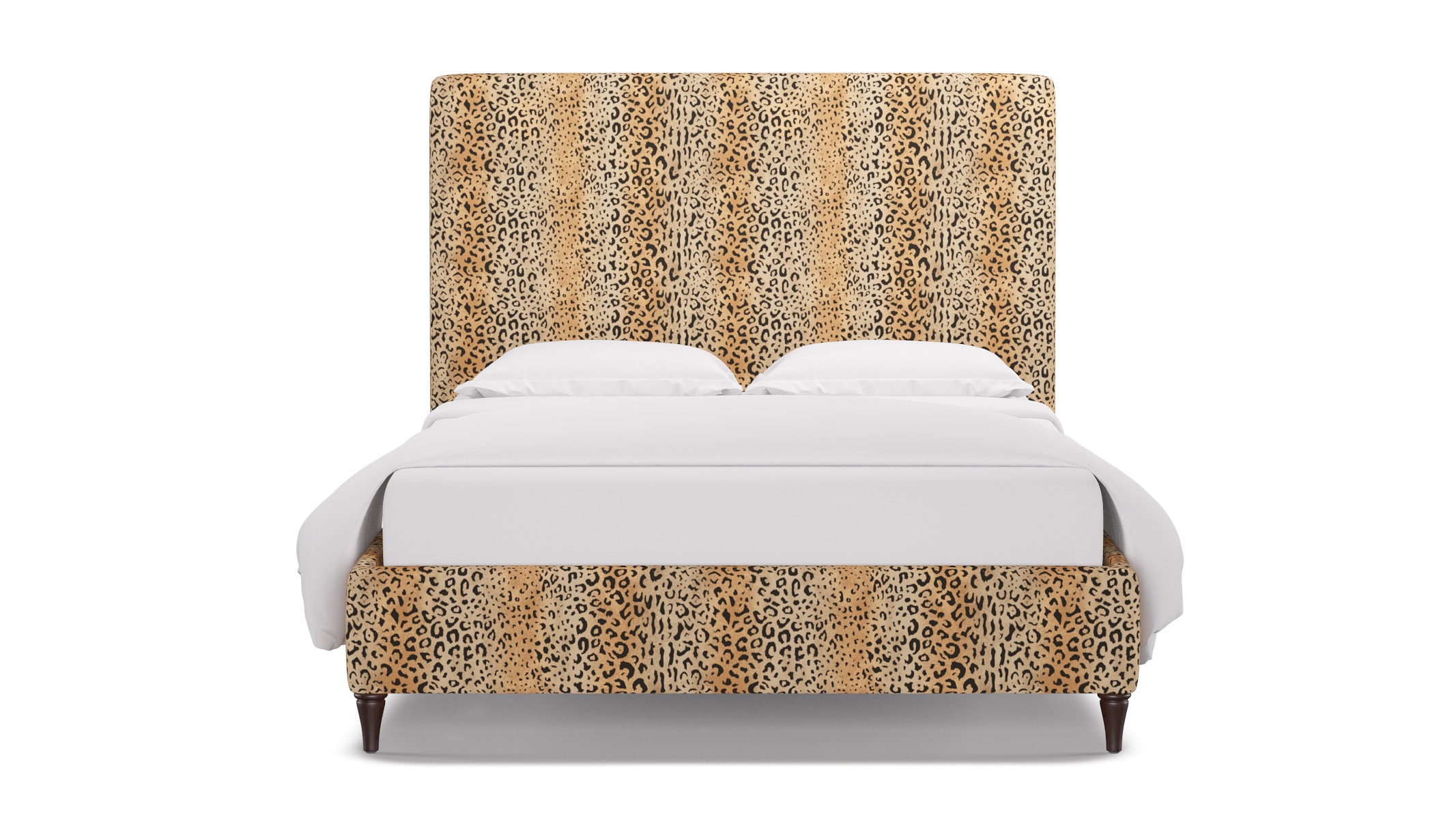 Classic Bed, Leopard, Espresso Decorative Tapered Leg, Queen - Image 0