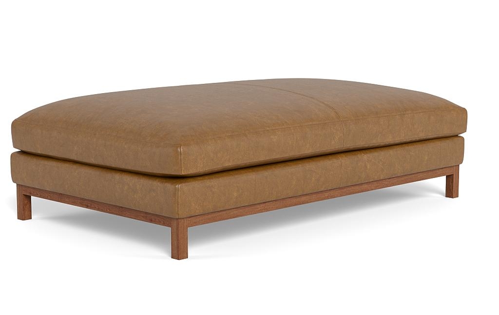 Jasper Leather Ottoman - Image 1