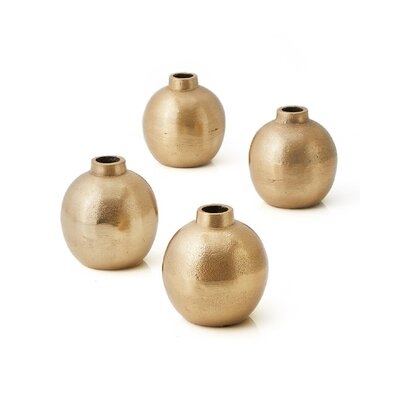 Pilger Gold Indoor/Outdoor Metal Table Vase, Set of 4 - Image 0