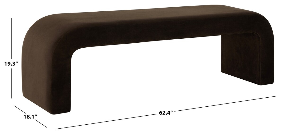 Caralynn Upholstered Bench - Dark Brown - Image 3