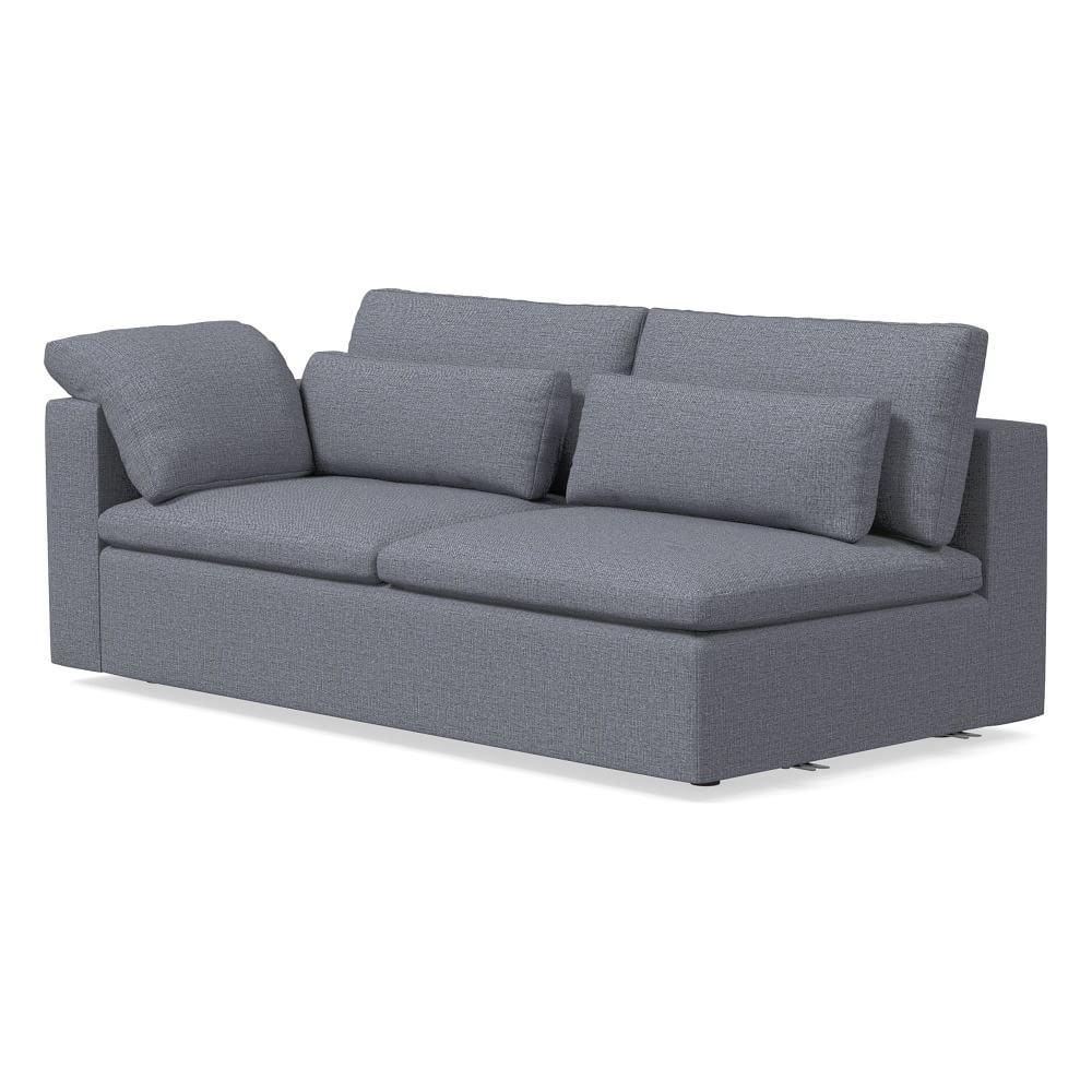 Harmony Modular Left Arm Sleeper Sofa, Down, Performance Yarn Dyed Linen Weave, Graphite, Concealed Supports - Image 0