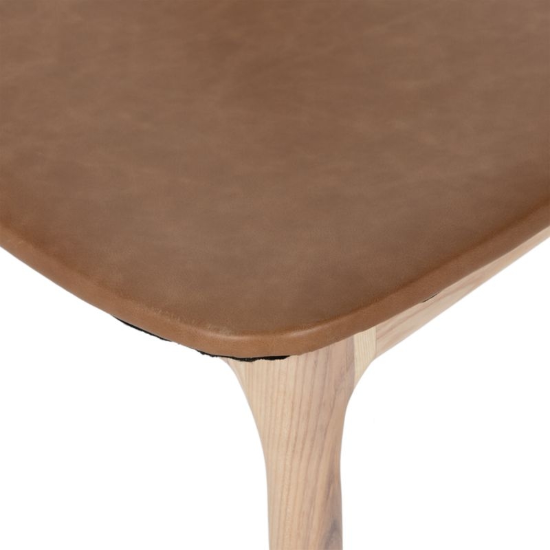 Gillie Natural Wood and Leather Dining Chair - Image 6