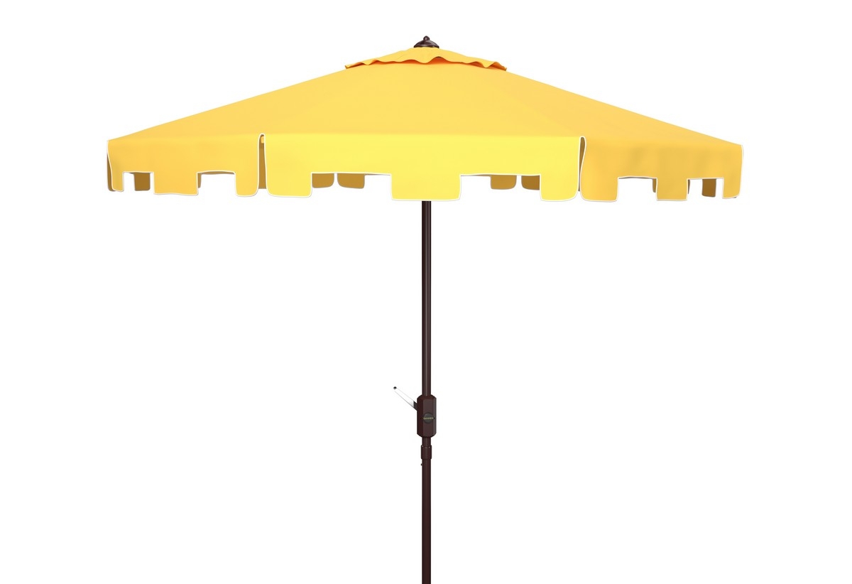 Zimmerman 11Ft Market Umbrella - Yellow - Safavieh - Image 0