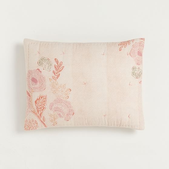 Floral Block Print Quilt, Standard Sham, Terracotta - Image 0