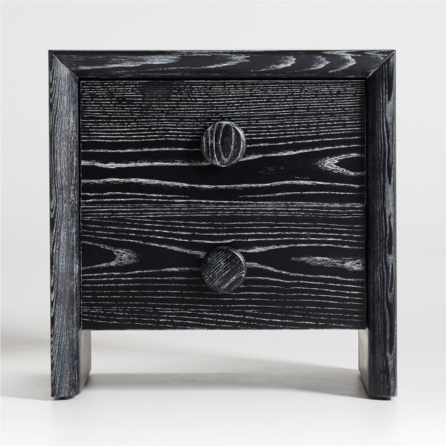 Altamont Black 2-Drawer Nightstand - Image 0