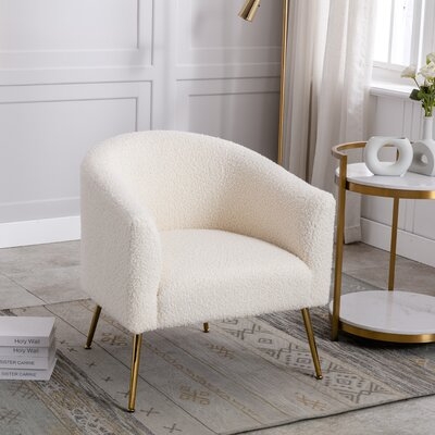 Modern Faux Fur Vanity Accent Chair Elegant Furry Chair - Image 0