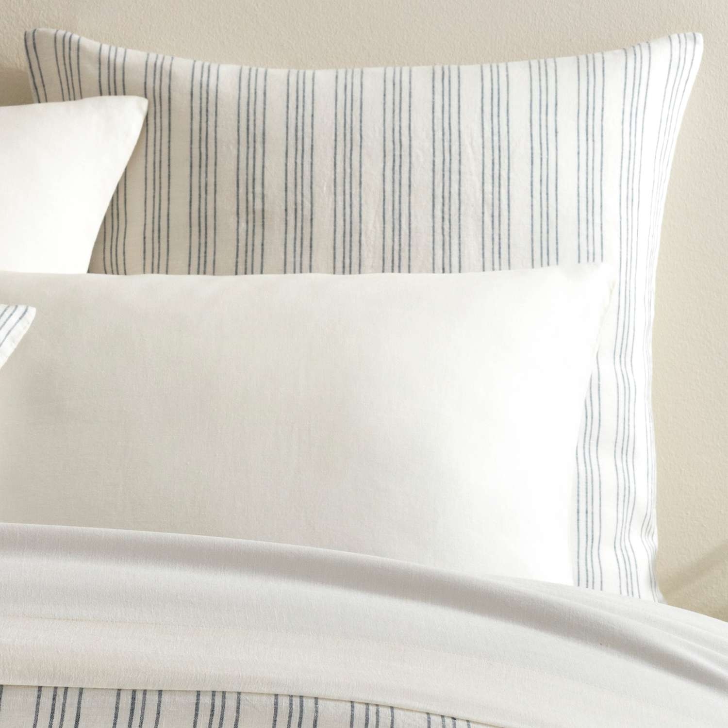 Lush Linen Stripe Slate Blue Sham - Image 0