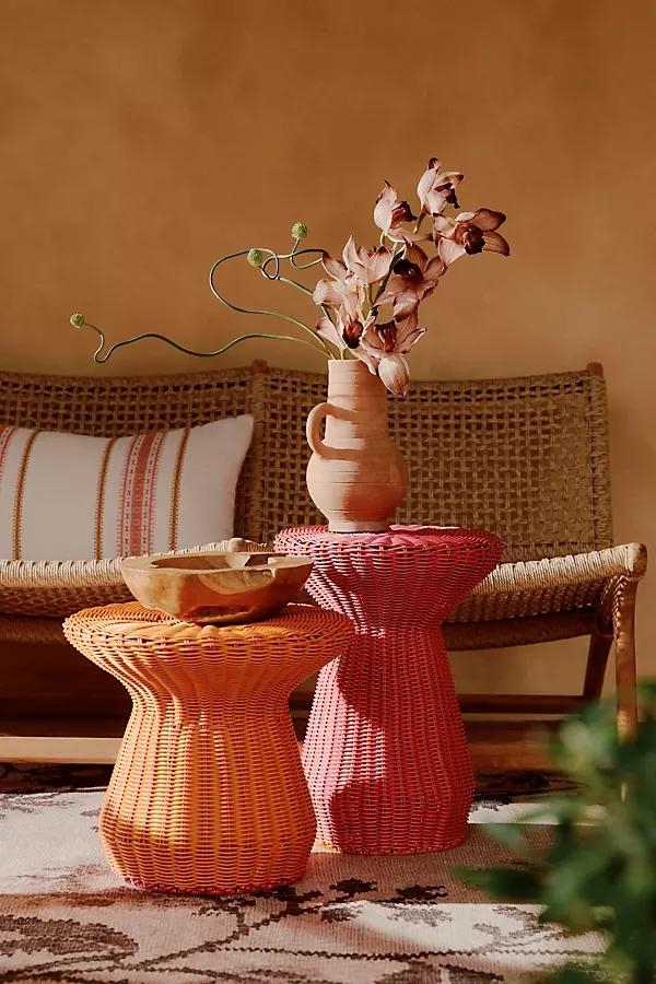 All Weather Wicker Side Table, Tall - Image 0