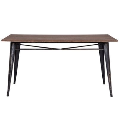 Rectangular Dining Table, Family Dining Table With Metal Feet, Suitable For Living Room, Kitchen, Outdoor - Image 0
