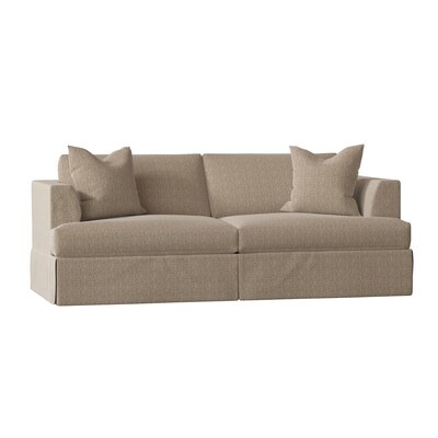 Carly 93" Recessed Arm Slipcovered Sofa Bed - Image 0