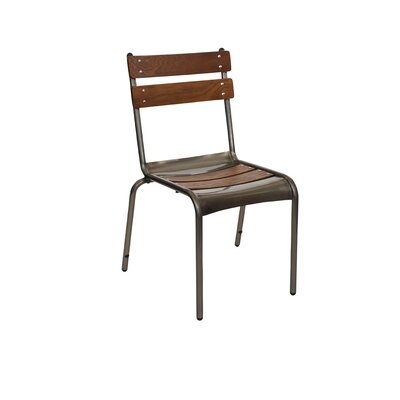 Metal Ladder Back Stacking Side Chair in Clear Coated - Image 0