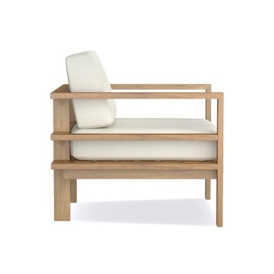 Ojai Modern, Club Chair Cushion, Perennials Performance Basketweave, Light Gray - Image 5