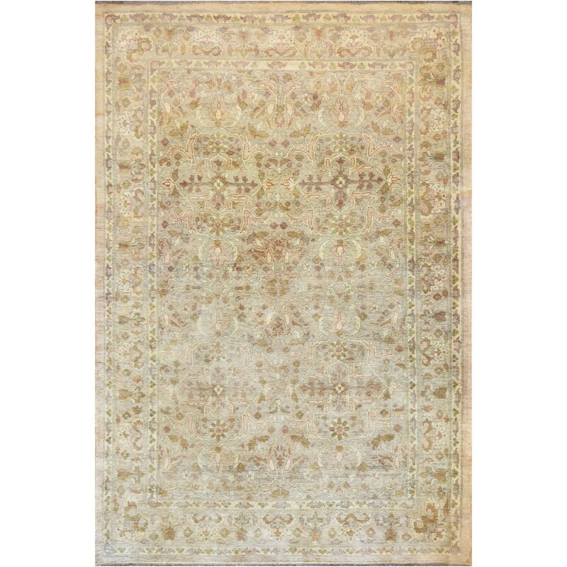 Mansour Quality Handwoven Wool Green/Beige Rug - Image 0