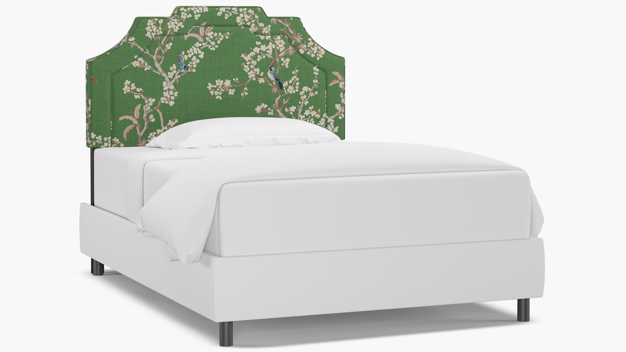 Art Deco Headboard, Jade Cherry Blossom, Full - Image 0