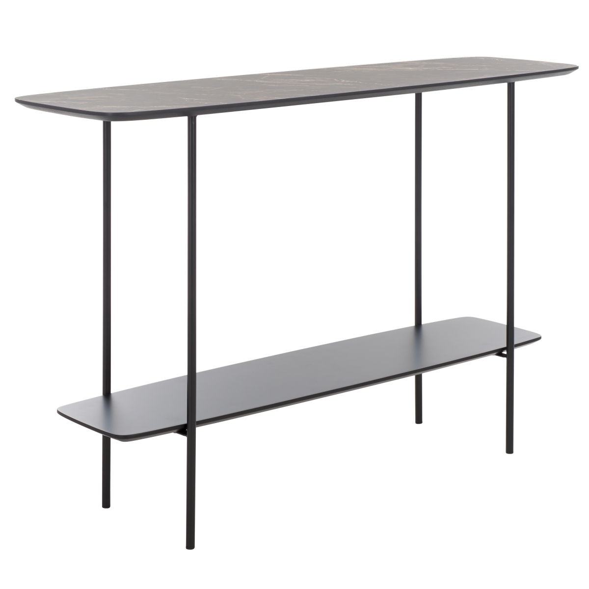 Kayleigh Console Table - Dark Sandstone / Matte Black - Safavieh - Image 6
