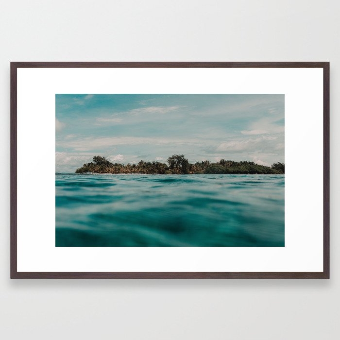 Shipwrecked Ocean Blues Framed Art Print by Leah Flores - Conservation Walnut - Large 24" x 36"-26x38 - Image 0