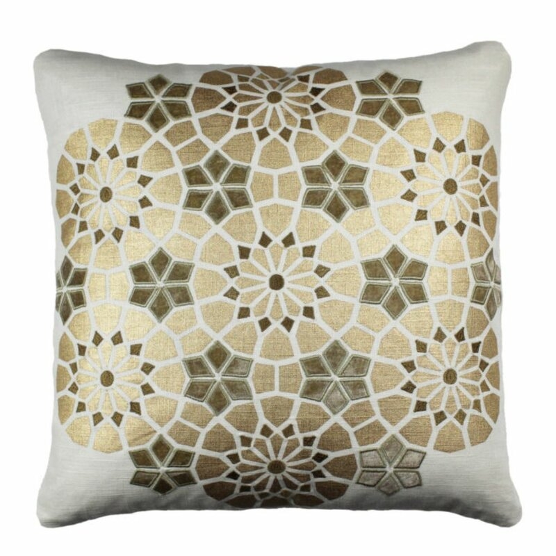 Tourmaline Home Aladdin Handblock Square Linen Pillow Cover & Insert - Image 0