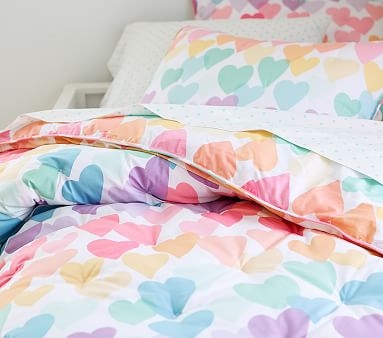 Evie Heart Dream Puff Recycled Comforter, Standard Sham, Multi - Image 3