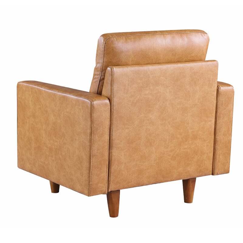 36.5" Wide Tufted Leather Armchair - Image 3