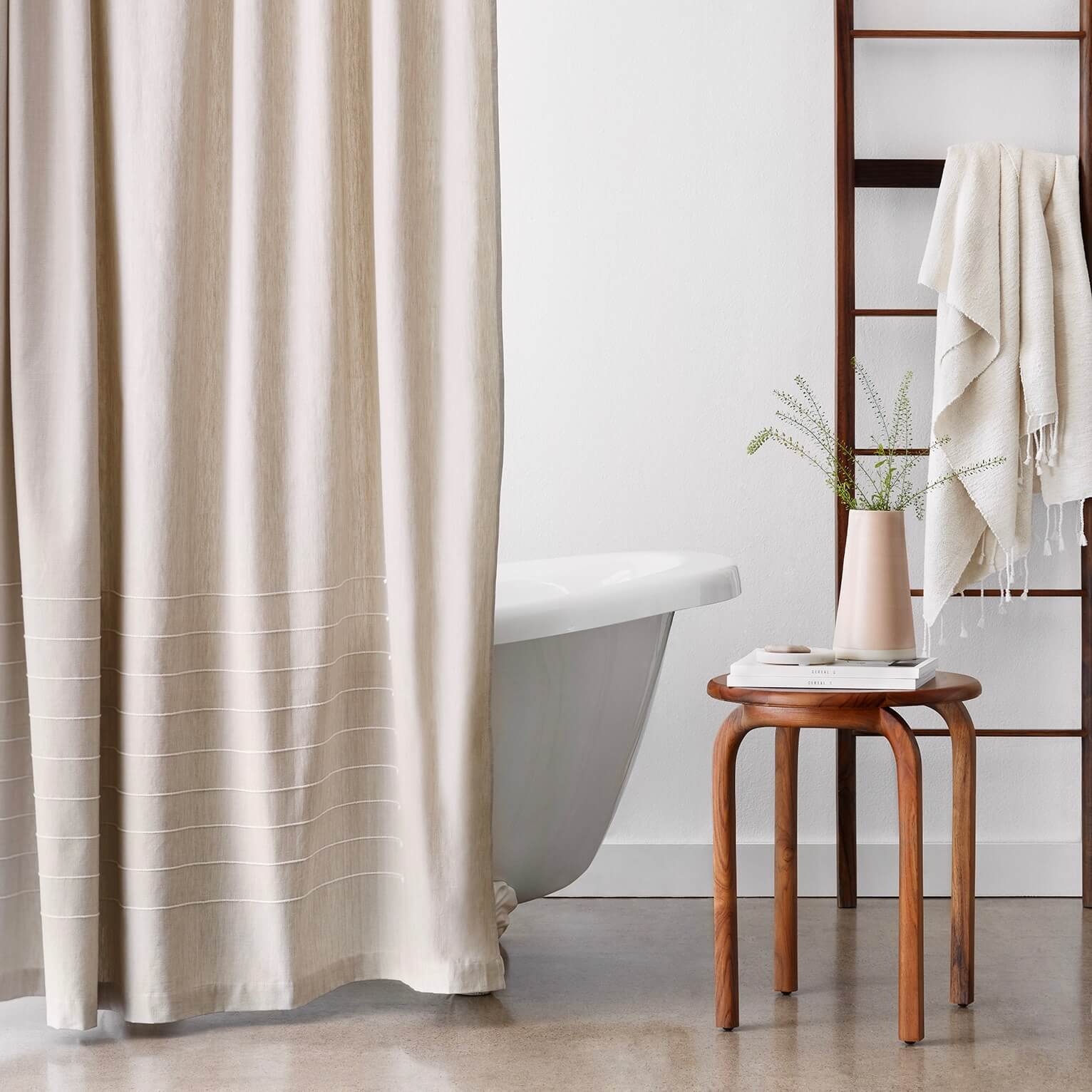 The Citizenry Loktak Shower Curtain | Sand - Image 1