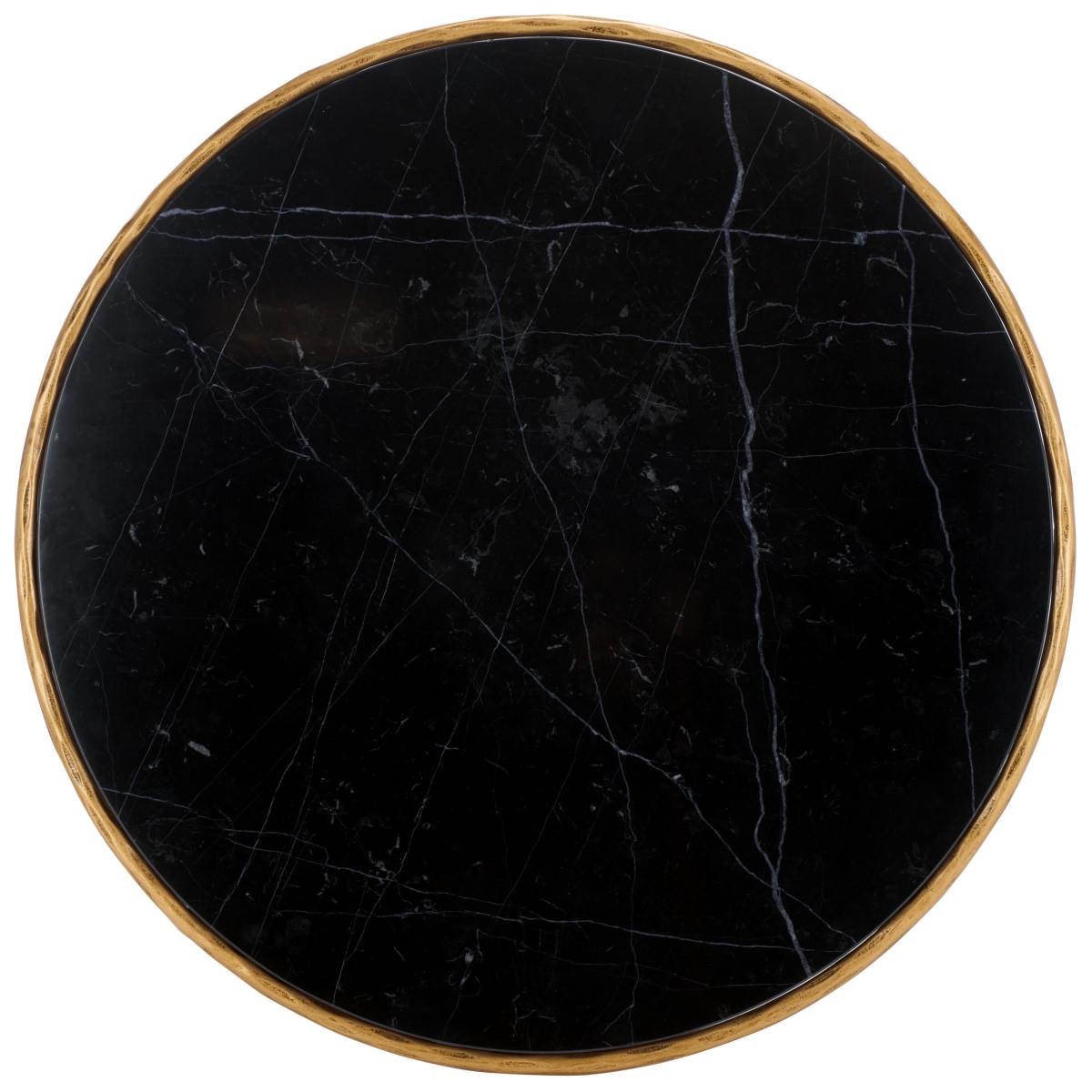 Jessa Round Metal Coffee Table - Brass/Black - Image 3