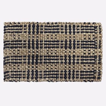 Heather Taylor Home Open Plaid Doormat, 18x30, Midnight - Image 1