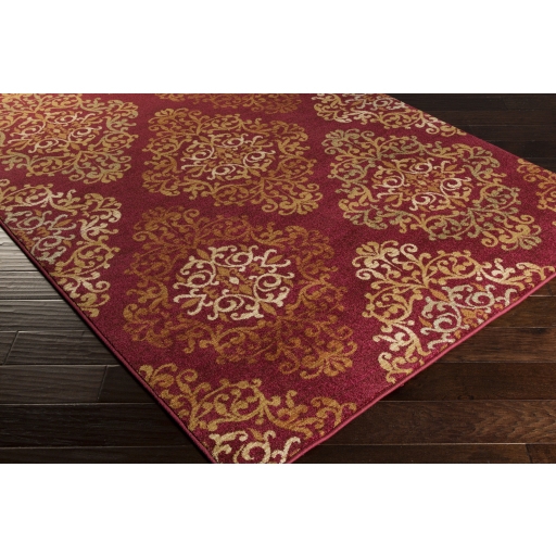 Arabesque Red Indoor 8'10" x 12'10" Machine Woven Rug - Image 2