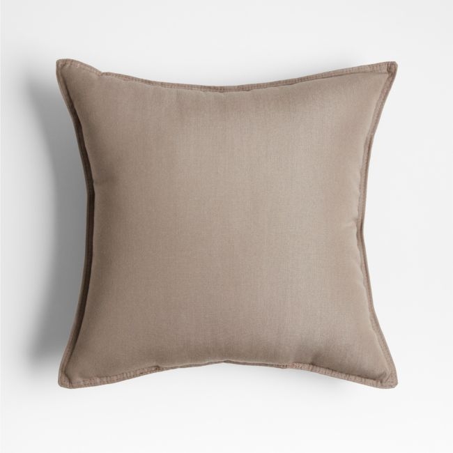 Sunbrella ® 20"x20" Taupe Brown Outdoor Throw Pillow - Image 0