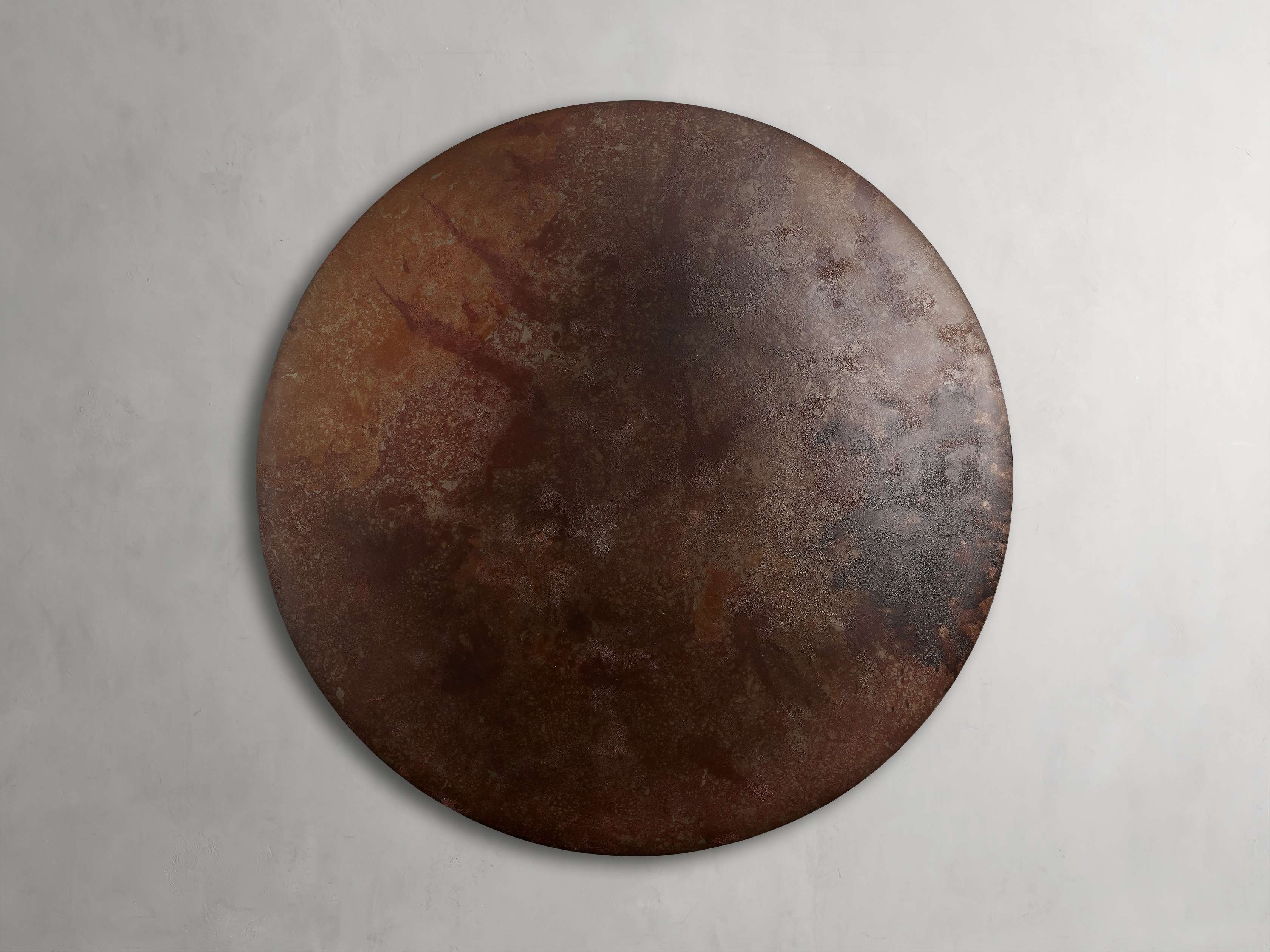 Rust Patina Round Wall Panel in Metal 22" Brown - Image 0