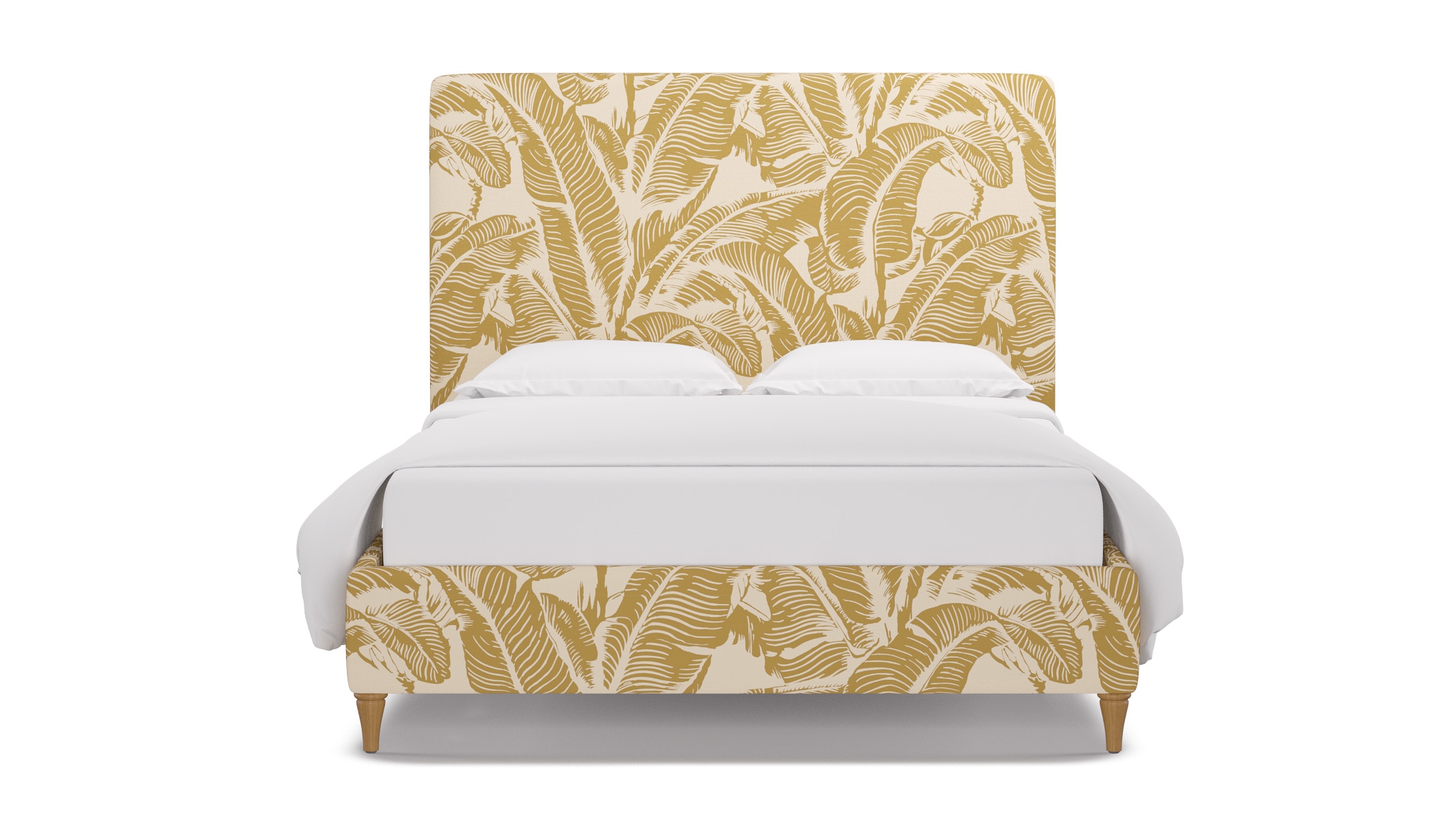 Classic Bed, Ochre Martinique® Encore, Natural Decorative Tapered Leg, Queen - Image 0