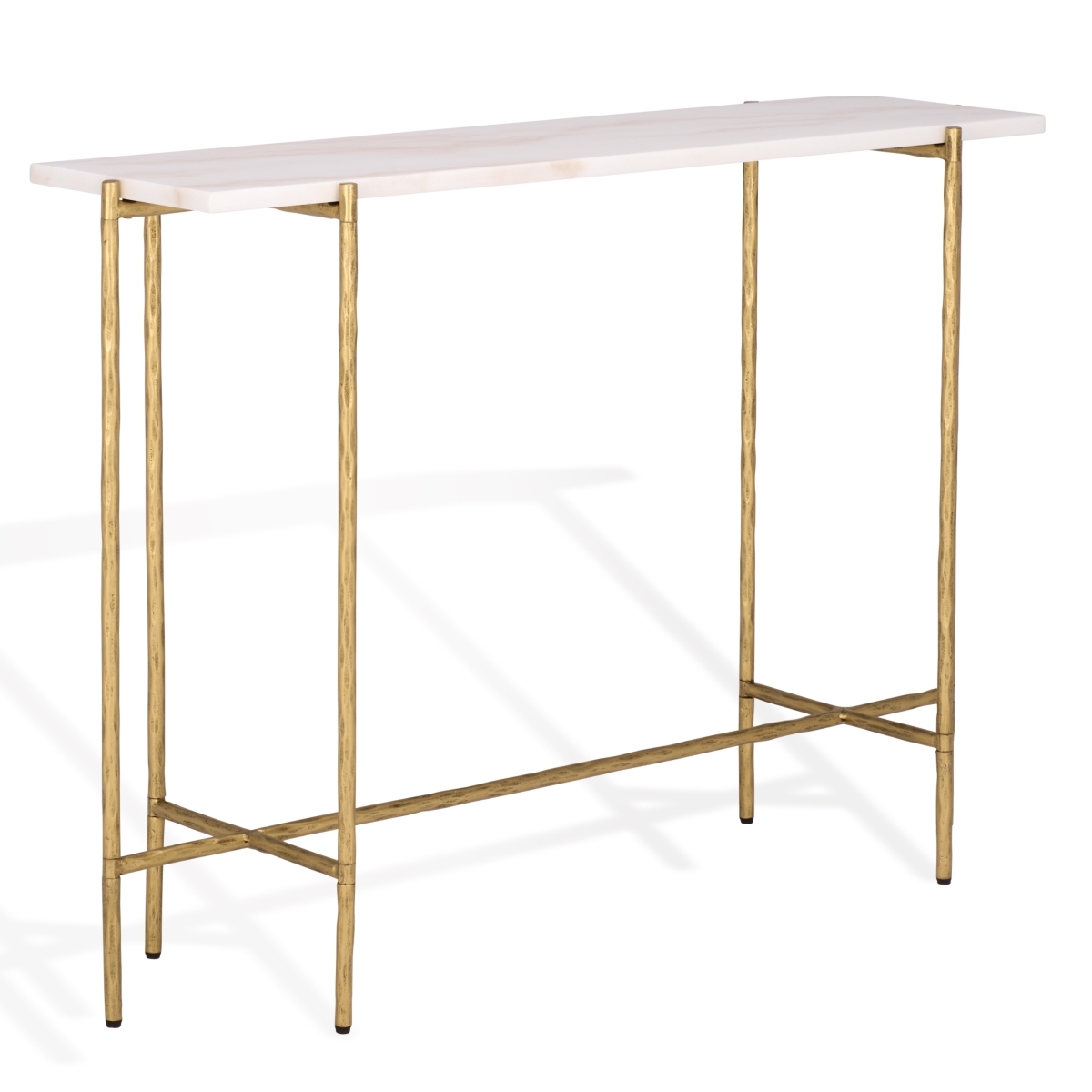 Giorgi Marble Top Console Table - Brass/White - Image 6