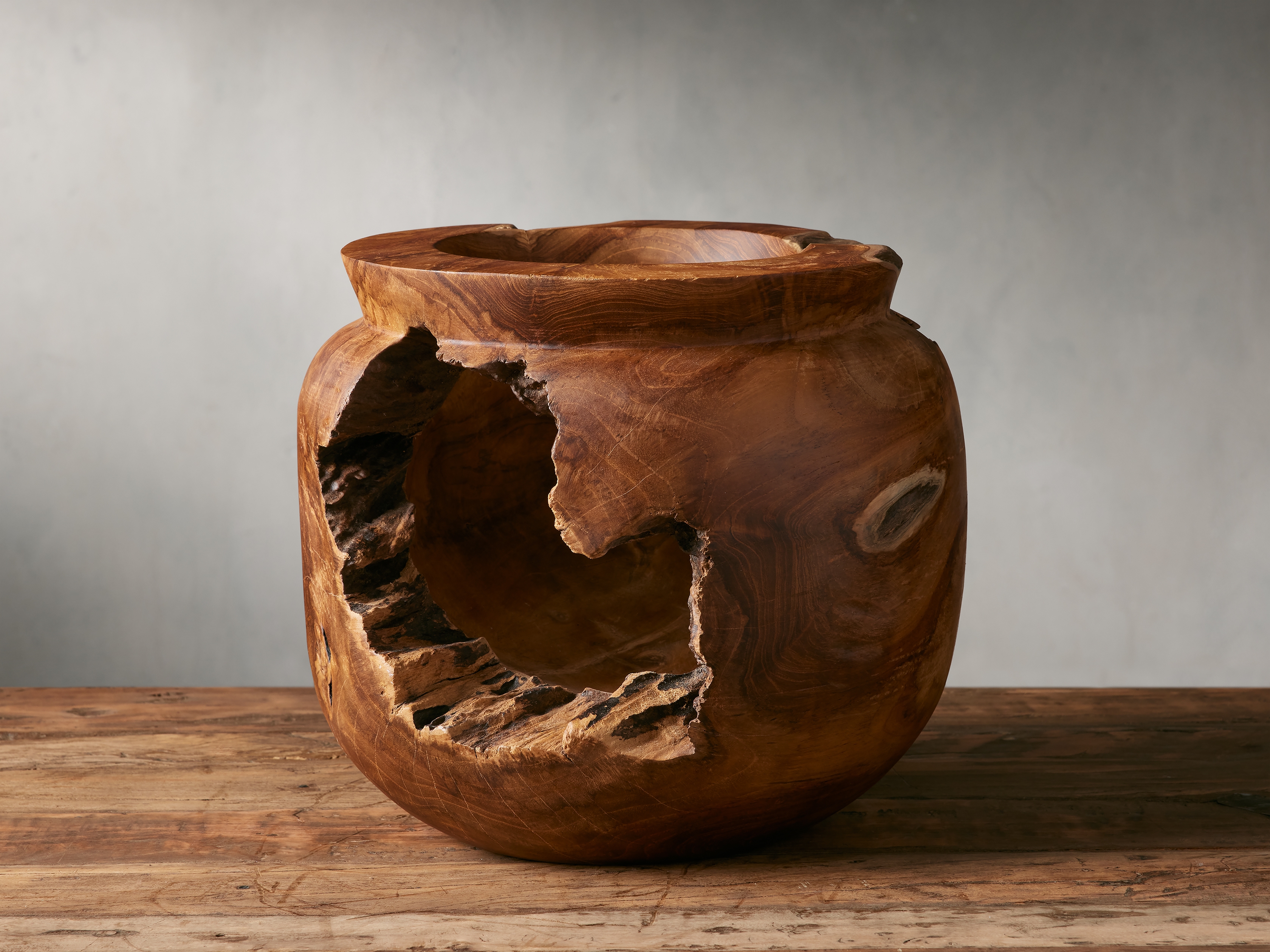 Natural Root Vase Teak Large - Image 0
