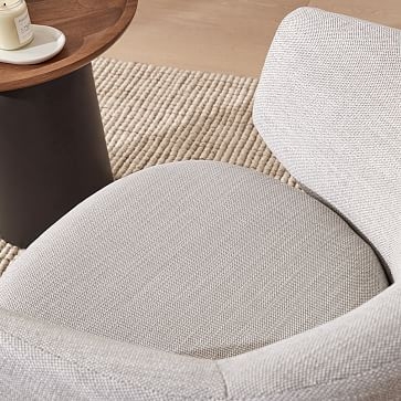 Crescent Swivel Chair, Poly, Basket Slub, Pearl Gray, Concealed Supports - Image 3
